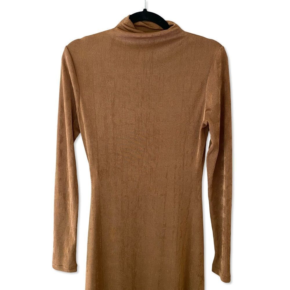 SER.O.YA Kim Brown Mock Neck Bodycon Dress maxi gown $258 NWT M - Picture 10 of 13